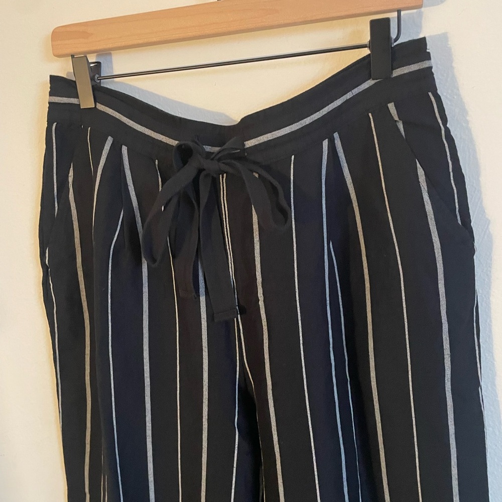 black pinstripe pants
